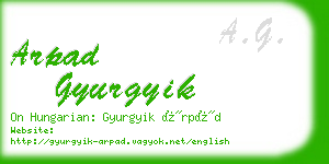 arpad gyurgyik business card